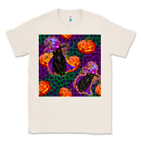 Natural witchy cat and pumpkins seamless paternal Classic Tee - BundleAndBundleShop