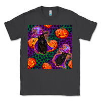 Smoke witchy cat and pumpkins seamless paternal Classic Tee - BundleAndBundleShop