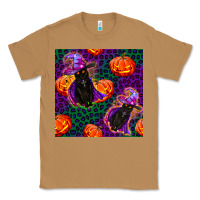 Toasted Coconut witchy cat and pumpkins seamless paternal Classic Tee - BundleAndBundleShop