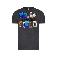 Vintage Black my heart is on that field baseball Vintage Tee - Zillion Design Studio