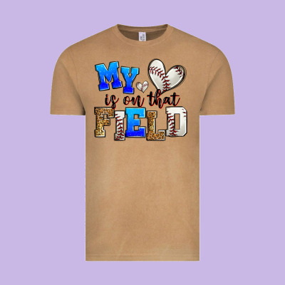 My Heart Is On That Field Baseball Vintage Tee Designed By Zillion Design Studio
