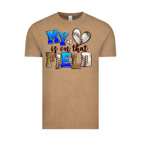 Vintage Coffee my heart is on that field baseball Vintage Tee - Zillion Design Studio