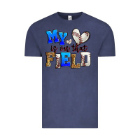 Vintage Denim my heart is on that field baseball Vintage Tee - Zillion Design Studio