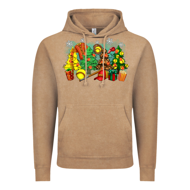 Christmas Trees With Softball Vintage Hoodie by Zillion Design Studio | Teevron