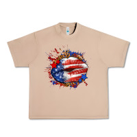 Burro Leopard American flag lips Urban Heavy Tee - Neo Western