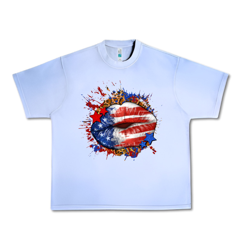 Leopard American Flag Lips Urban Heavy Tee by Neo Western | Teevron
