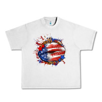 Lunar Rock Leopard American flag lips Urban Heavy Tee - Neo Western