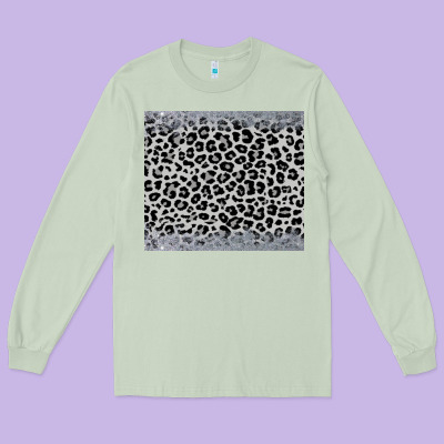 Grey Leopard Long Sleeve Tee Designed By Jahusdesignshop