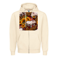 Sandshell pig and barn Zipper Hoodie - BundleAndBundleShop