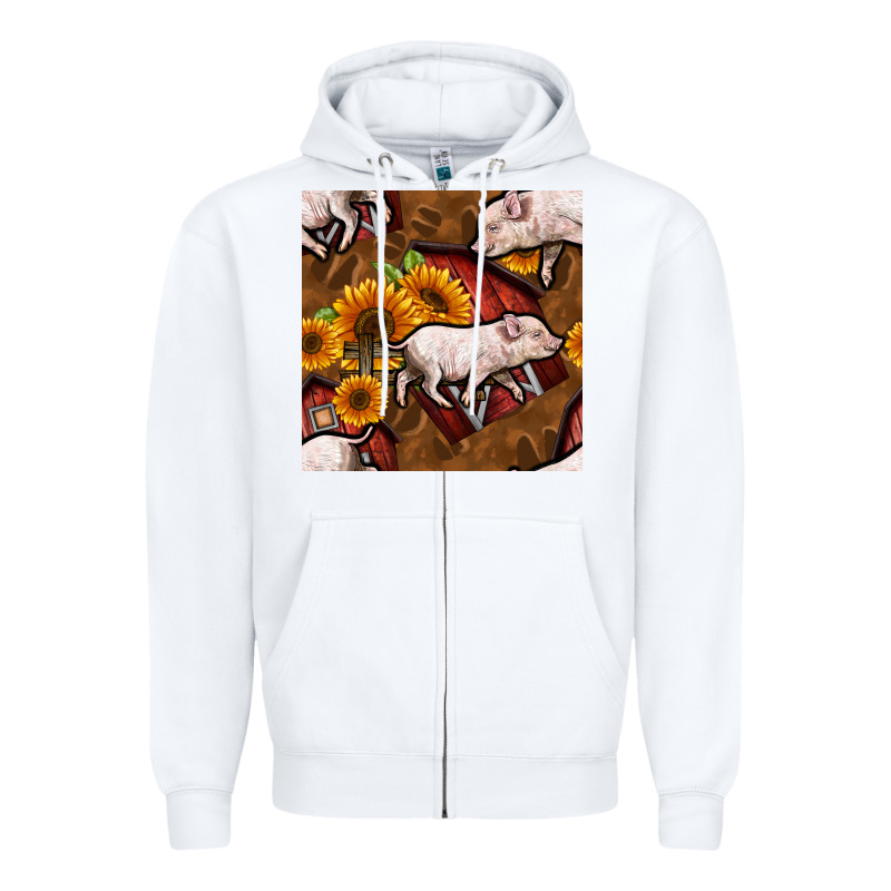 Pig And Barn Zipper Hoodie by BundleAndBundleShop | Teevron