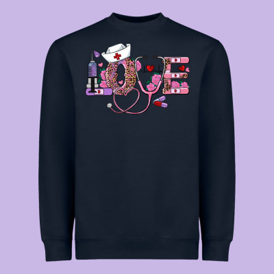 Valentine's Day Nurse Love Heavyweight Sweatshirt Designed By Ranaportraitstore