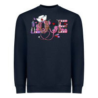 Navy valentine's day nurse love Heavyweight Sweatshirt - RanaPortraitStore