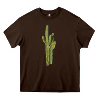 Chocolate Brown saguaro cactus Heavy Core Tee - LillyAllenDesigns