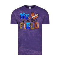 Cloud Purple my heart is on that field american football Vintage Tee - Zillion Design Studio