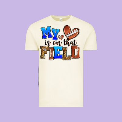 My Heart Is On That Field American Football Vintage Tee Designed By Zillion Design Studio