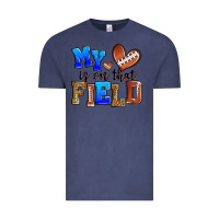 Vintage Denim my heart is on that field american football Vintage Tee - Zillion Design Studio