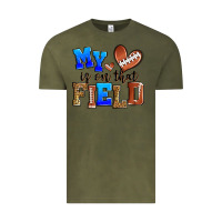 Vintage Olive my heart is on that field american football Vintage Tee - Zillion Design Studio