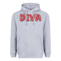 Heather Grey diva Heavyweight Hoodie - MaliasSmallBusiness