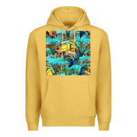 Antique Gold Lake Fish And Reeds With Leopard Seamless Pattern Bbs Premium Hoodie - BundleAndBundleShop