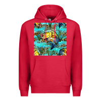 Cardinal Lake Fish And Reeds With Leopard Seamless Pattern Bbs Premium Hoodie - BundleAndBundleShop