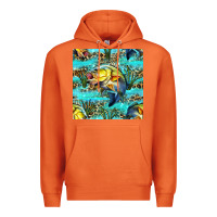 Carrot Lake Fish And Reeds With Leopard Seamless Pattern Bbs Premium Hoodie - BundleAndBundleShop