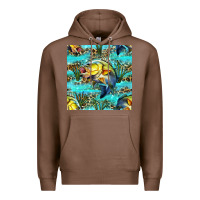 Chestnut Lake Fish And Reeds With Leopard Seamless Pattern Bbs Premium Hoodie - BundleAndBundleShop