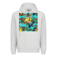 Dove Grey Lake Fish And Reeds With Leopard Seamless Pattern Bbs Premium Hoodie - BundleAndBundleShop