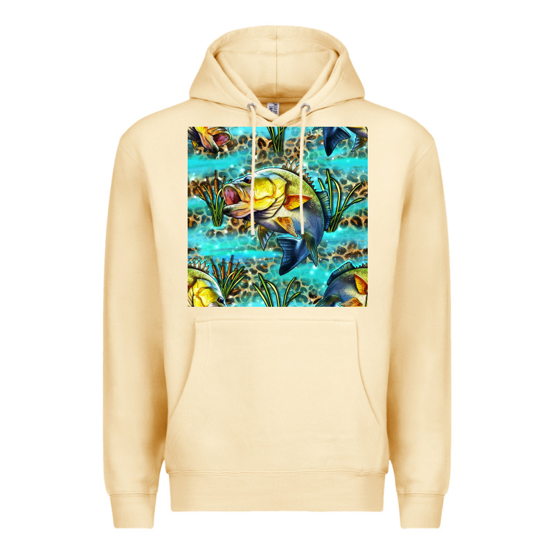 Lake Fish And Reeds With Leopard Seamless Pattern Bbs Premium Hoodie by BundleAndBundleShop | Teevron
