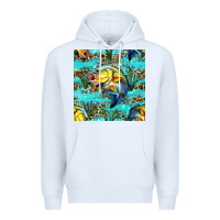 White Lake Fish And Reeds With Leopard Seamless Pattern Bbs Premium Hoodie - BundleAndBundleShop