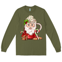 Army Green santa coffee Long Sleeve Tee - JahusDesignShop