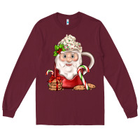 Burgundy santa coffee Long Sleeve Tee - JahusDesignShop