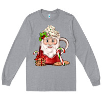 Heather Grey santa coffee Long Sleeve Tee - JahusDesignShop