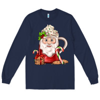 Navy santa coffee Long Sleeve Tee - JahusDesignShop