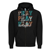 Black pray on it pray over it pray through it Zipper Hoodie - Artiststas