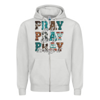 Dove Grey pray on it pray over it pray through it Zipper Hoodie - Artiststas