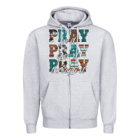 Heather Grey pray on it pray over it pray through it Zipper Hoodie - Artiststas