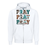 White pray on it pray over it pray through it Zipper Hoodie - Artiststas