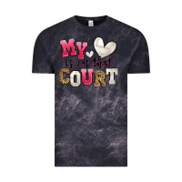 Cloud Black my heart is on that court volleyball Vintage Tee - Zillion Design Studio