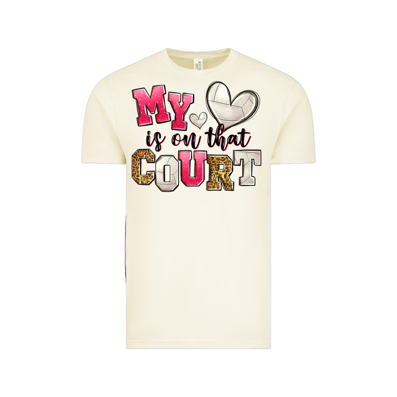 My Heart Is On That Court Volleyball Vintage Tee by Zillion Design Studio | Teevron