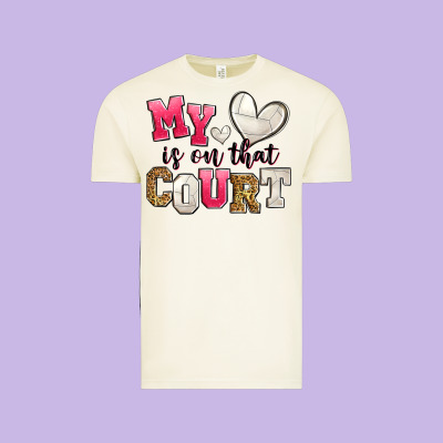 My Heart Is On That Court Volleyball Vintage Tee Designed By Zillion Design Studio