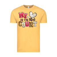 Vintage Mustard my heart is on that court volleyball Vintage Tee - Zillion Design Studio