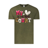 Vintage Olive my heart is on that court volleyball Vintage Tee - Zillion Design Studio