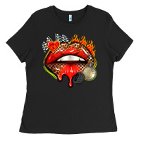 Black race lips Ladies Tee - AdoDesignShop