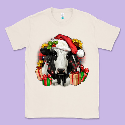 Christmas Holstein Classic Tee Designed By Jahusdesignshop