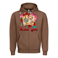 Chestnut love you playing cards roses and pearls Zipper Hoodie - AdoDesignShop
