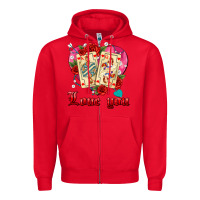 Red love you playing cards roses and pearls Zipper Hoodie - AdoDesignShop