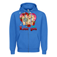 True Royal love you playing cards roses and pearls Zipper Hoodie - AdoDesignShop