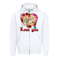 White love you playing cards roses and pearls Zipper Hoodie - AdoDesignShop