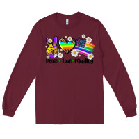 Burgundy peace love  equality Long Sleeve Tee - AdoDesignShop