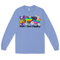 Colony Blue peace love  equality Long Sleeve Tee - AdoDesignShop